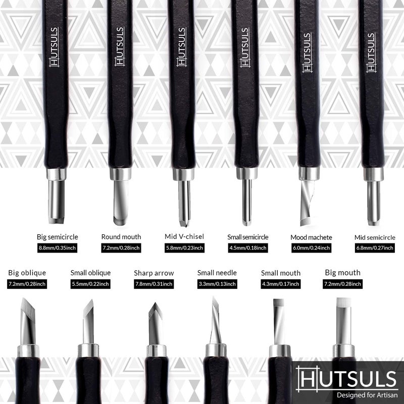 Hutsuls Wood Carving Tools Set - Easy to Use 12 pcs Mini Wood Chisel Beginner Wood Carving Kit for Adults & Kids Carving Kit Gift - Image 2